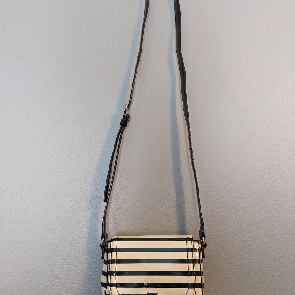 Kate Spade Black & White Striped Crossbody